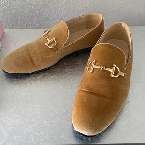 Gold Velvet Royal Dress Shoes